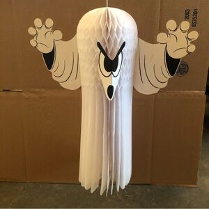 Vtg TOPSTONE 20” Halloween Honeycomb Die Cut Hanging Ghost Double Sided